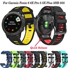 Ремешок силиконовый для смарт-часов Garmin Fenix 7 7X 6 6X Pro, быстросъемный браслет для наручных часов Fenix 5 5X Plus 3 3HR 935, 26 22 мм