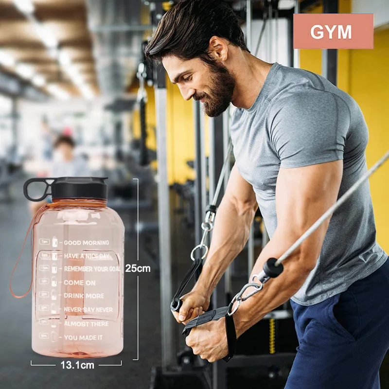

2.2L Gallon Water Bottle With Straw Outdoor Gym Bottles Fitness Sports BPA Free Large Capacity Jug Water Bottles Drinkware