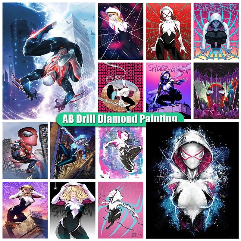

YIMEIDO 5D AB Diamond Painting Marvel Avengers Spider-Man Full Drill Diamond Embroidery Portrait Kits Diy Rhinestones for Kids