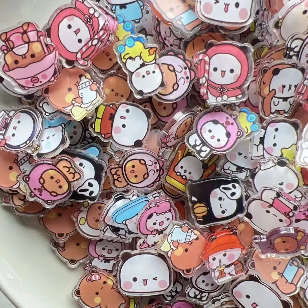 Новая акриловая наклейка для холодильника с изображением малого панды Bubu и Yi Er