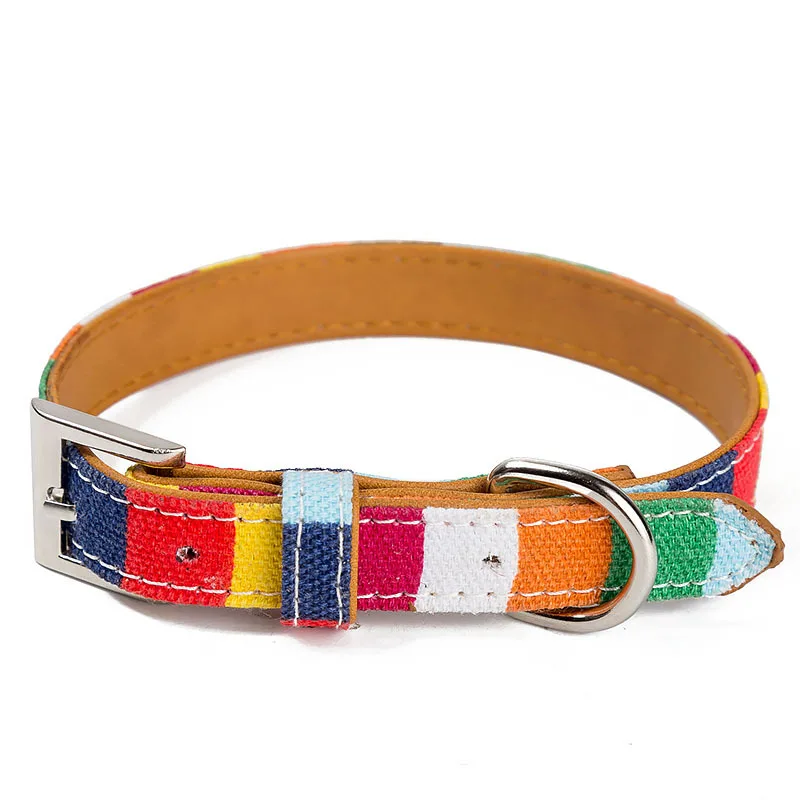 

Cat Collar,Colorful Canvas Woven Belt Adjustable Collars for Dog and Small Medium Adjustable Dog Collars,Small Medium Large Dog