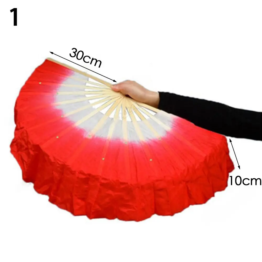 

Китайская короткая искусственная 30 см бамбуковая + 10 см полукруглая шелковая Фата пара Yangko танцевальные бамбуковые вееры Ручная Покраска для взрослых