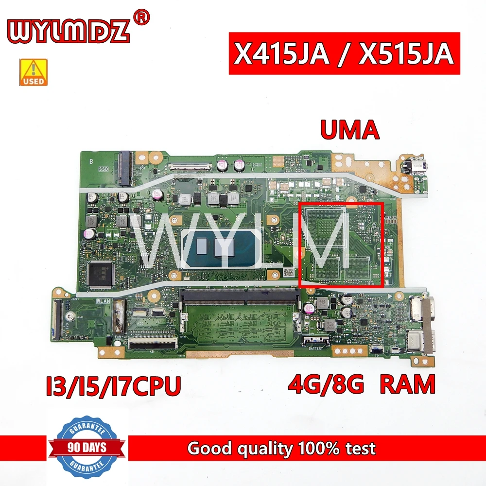 X415JA I3/I5/I7CPU Ноутбук Материнская плата Asus X515JA X515JAB X515JF X515J X415J P1511cja V5200J Материнская плата ноутбука 100% ТЕСТ ОК X415JA I3/I5/I7CPU Ноутбук Материнская плата Asus X515JA X515JAB X515JF X515J X415J P1511cja V5200J Материнская плата ноутбука 100% ТЕСТ ОК