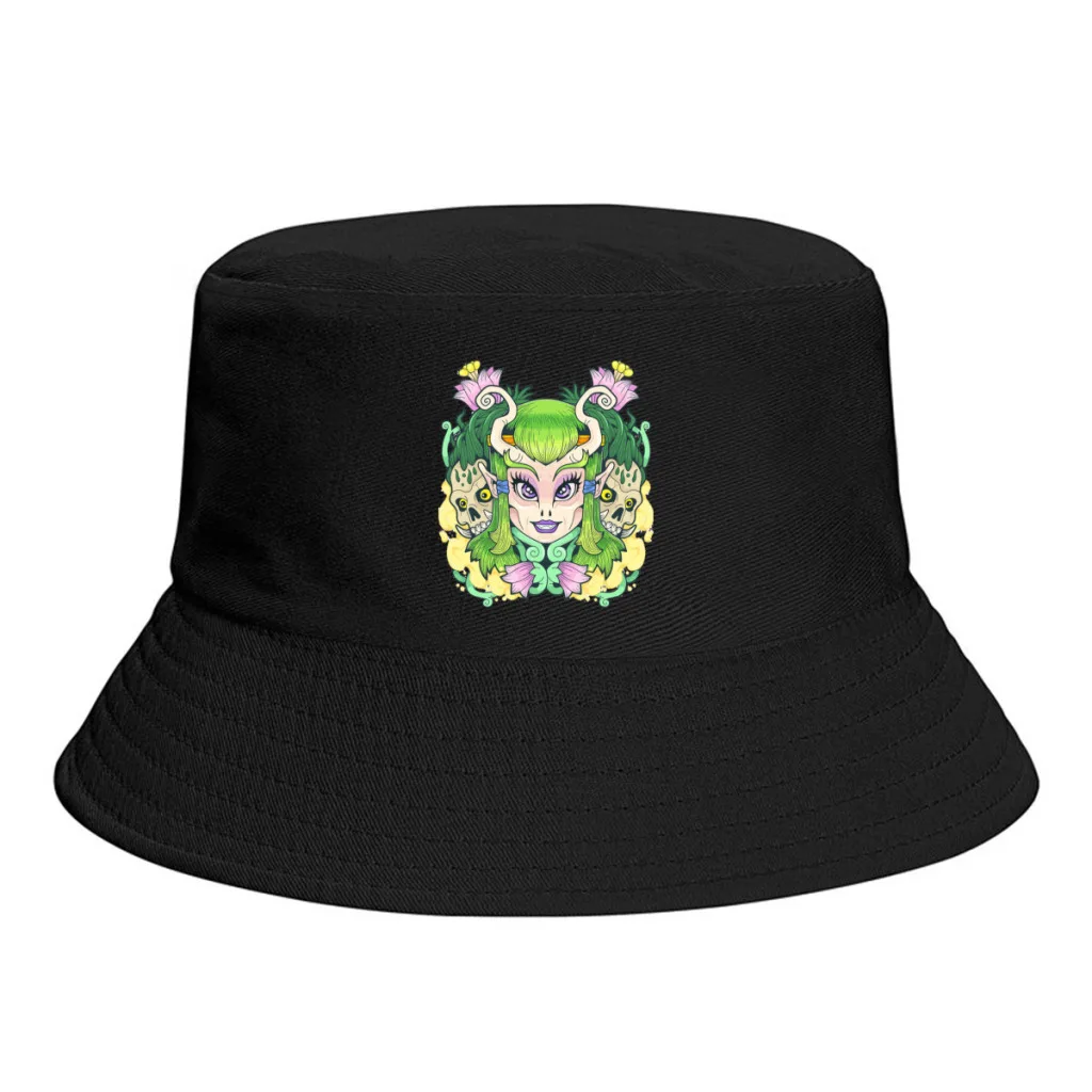 

2023 New Summer Forest Fairy Bucket Hats for Unisex Horror Tale Outdoor Foldable Bob Fisherman Hats Panama Gorros
