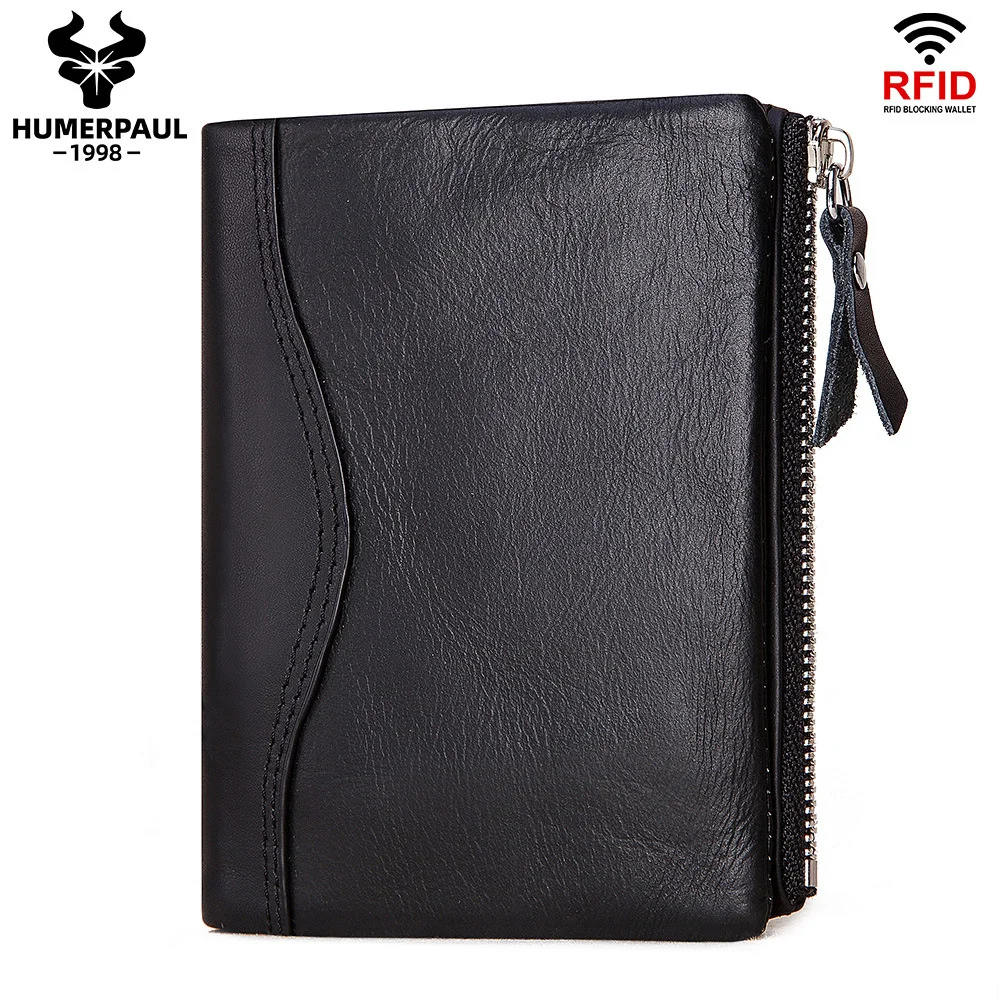 

Мужской RFID-бумажник из натуральной воловьей кожи с защитой от кражи