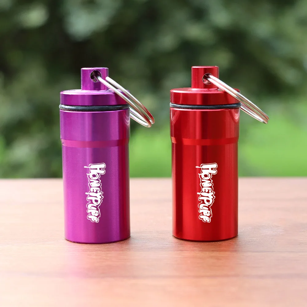 

HONEYPUFF 9ML Mini Air Tight Small Proof Keychain Aluminum Container Metal Storage