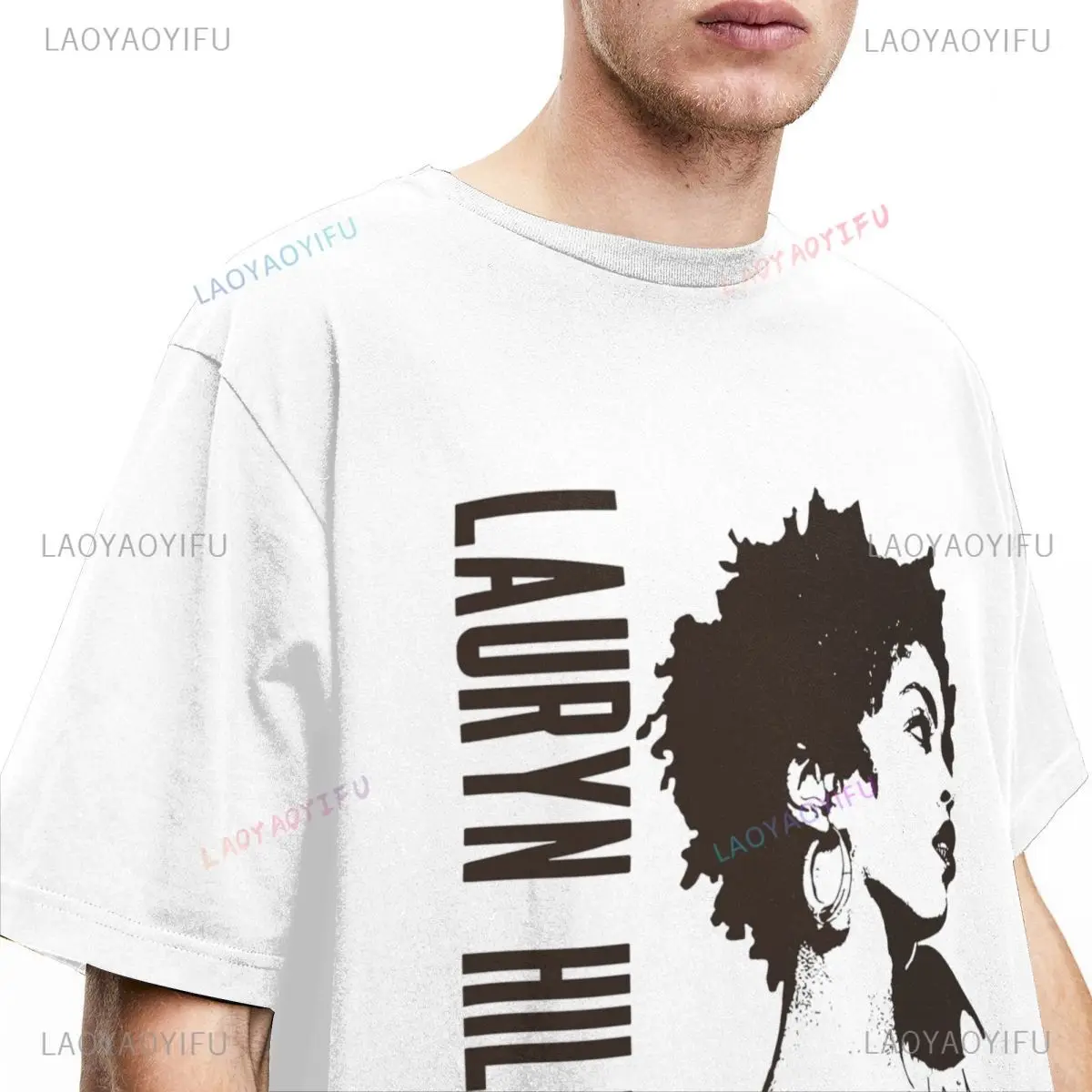 Фото Мужская одежда Lauryn Hill Fugees Los Famosos Camiseta Clasica, футболки, хлопковая одежда певицы, футболка с коротким рукавом №1