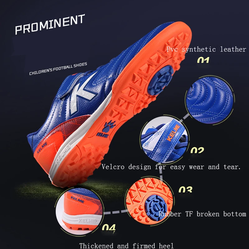 KELME Professional Football Shoes Kid's Football Training Shoes Grass TF Outdoor Anti Slip Boys' and Girls' Sneakers 68833134