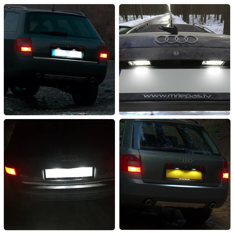 2 шт. для Audi A6 C5 4B Avant Wagon 1998-2005 RS6 2003-2005 белый светодиодный светильник номерного