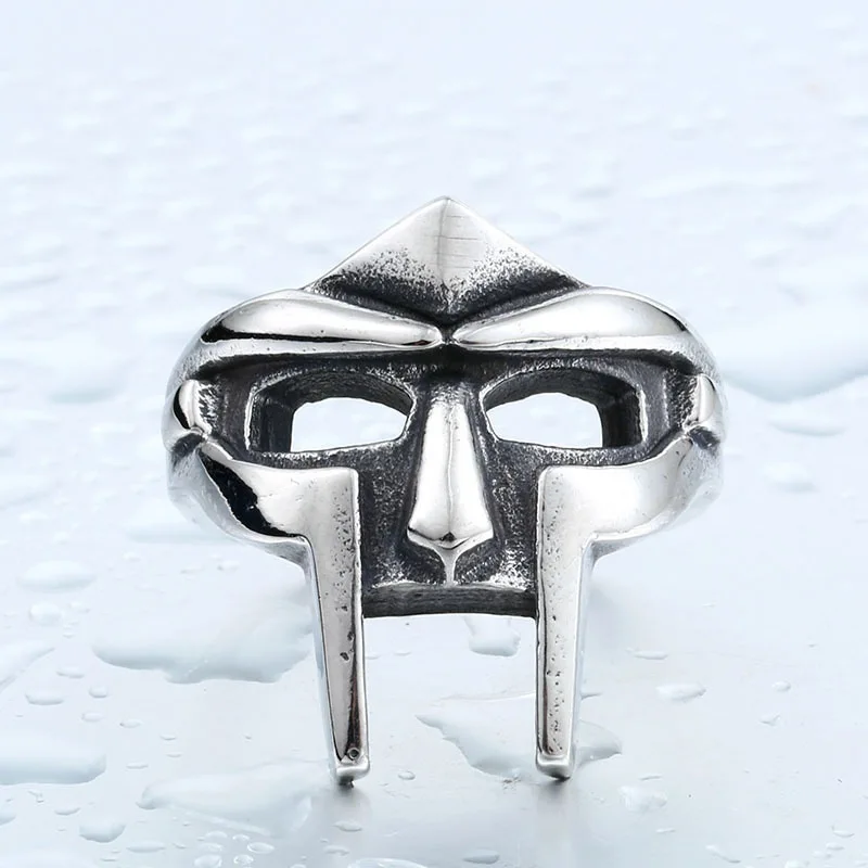 Винтажные классические кольца с маской Mf Doom в стиле хип-хоп для мужчин и