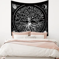 tree of life tarot tapestry eyes divination moon and sun wall hanging room decor aesthetic hippie psychedelic boho yoga blanket