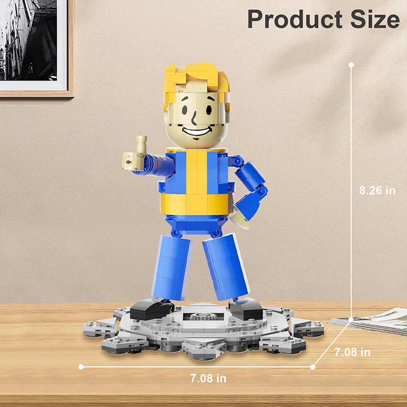 621 шт. идеи Fallout Vault Boy MOC Shelter Building Block Популярная серия фильмов Экшн-модель для
