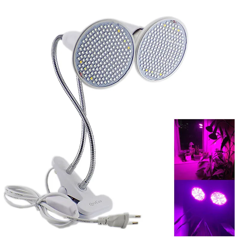 

Dual 200 Led Plant Grow Light Bulb Desk Clip Holder Full Spectrum LED Lamp for Plants Vegs Hydroponic System greenhouse V27