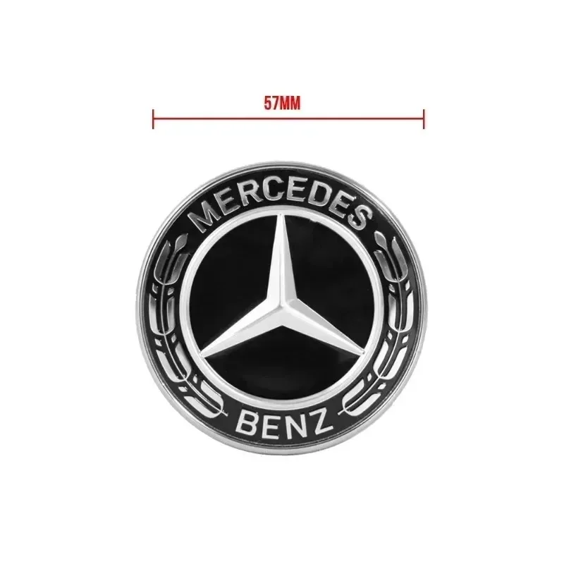 Фото Эмблема-значок ABC 57 мм Star Flat Hood Bonnet для автомобилей Mercedes-Benz W204 W124 W201 W202 W212 W220 W205 №4
