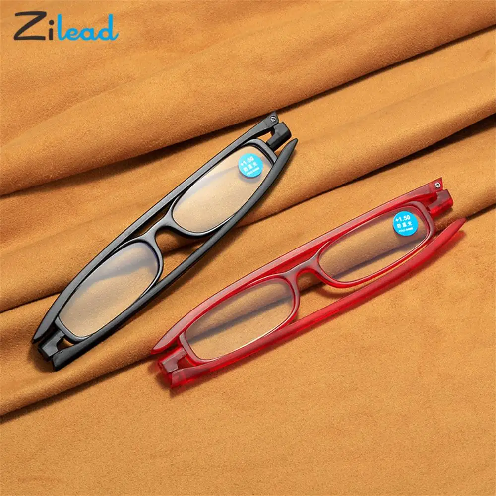 

Zilead Mini Anti-blue Light Reading Glasses Women Men Rotate Folding Computer Presbyopic Reading Eyeglasses Unisex Diopters +1+4