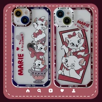 bandai cute mary cat lady clear phone case for iphone 13 12 11 pro max xs xr x xsmax 8 7 plus high quality case