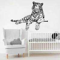 large relaxing tiger tree wall sticker living room kids room wildlife woodland jungle animal decal playroom vinyl home decor