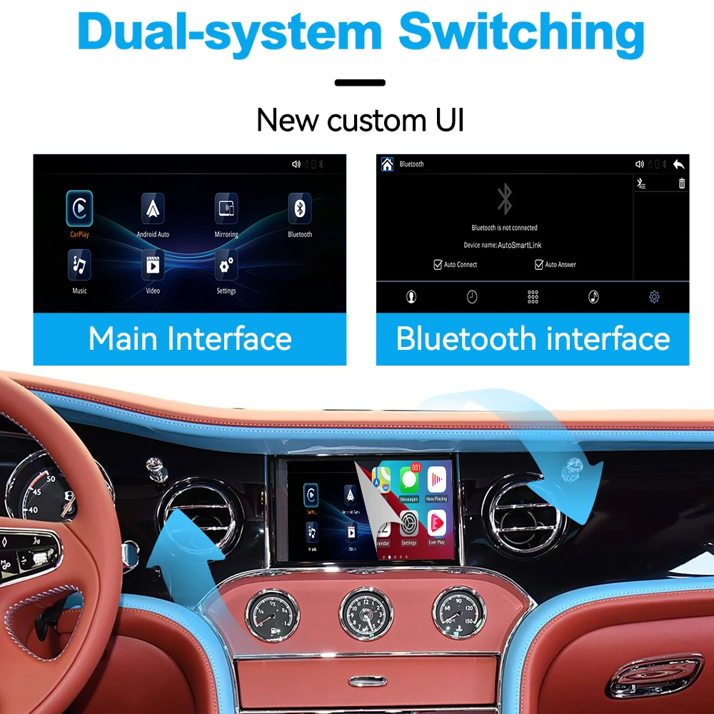 Фото Беспроводной модуль JoyeAuto CarPlay и интерфейс Android Auto для Bentley Mulsanne 2011-2020 с поддержкой Airplay, Mirror-Link и голосового управления №3