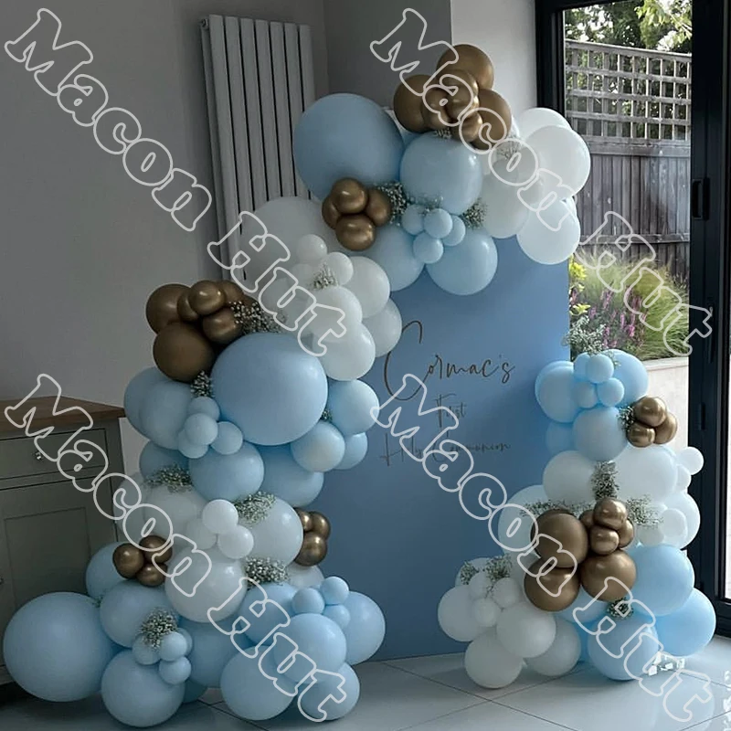 

175pcs Macaron Blue Matte Latex Balloon Garland Background Baby Shower Wedding Birthday Party Festival Events Decoration Kits