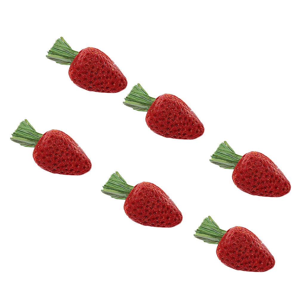 

6Pcs Hamster Food Hamster Molar Strawberry Bunny Chewing Strawberry Hamster
