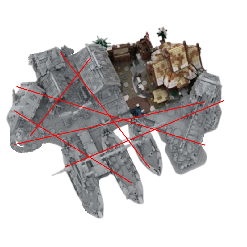 Детский конструктор Spot MOC-182058 182537 182527 маленькие детали в сборе модель замка