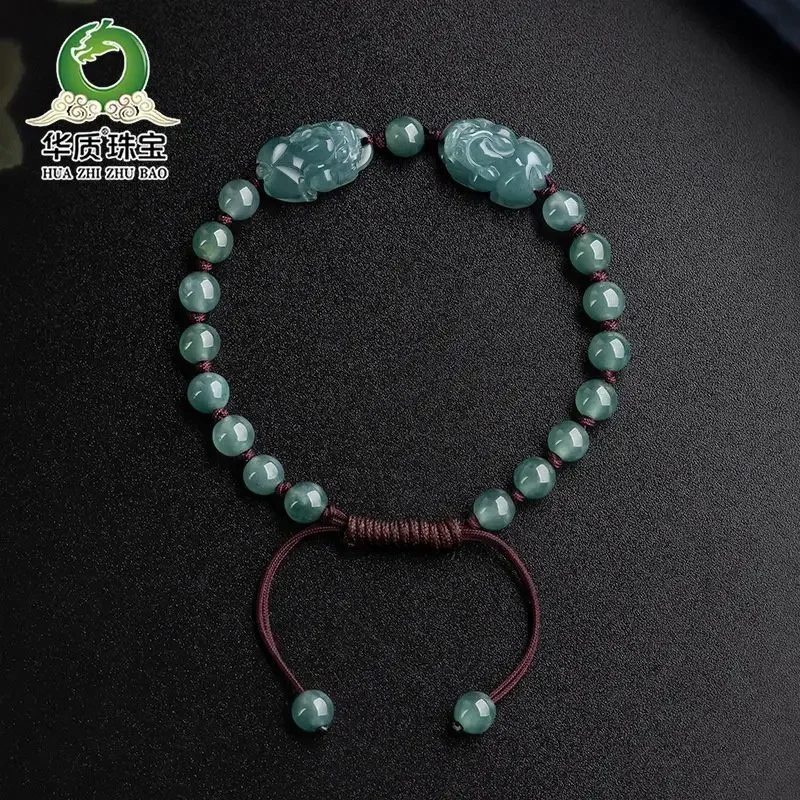 Высококачественные Натуральные товары A-товары нефритовый Ледяной Синий браслет