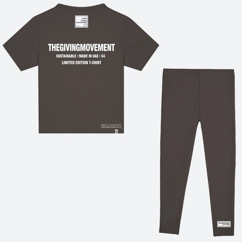 TGM Girls Active Summer Suits Children Two Piece Outfits Kids Tracksuit Oversized Short-sleeved T-shirts and Leggings Tights