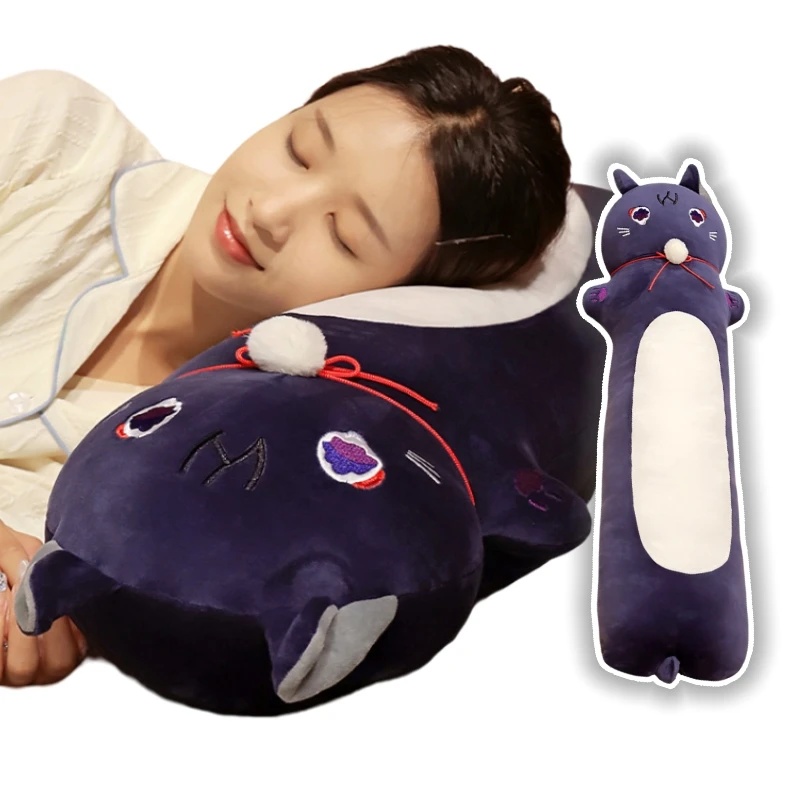 

Long Animal Plush Throw Pillow Long Blue Cat Plush Pillow Home Sleep Pillow For Children's Christmas Gifts