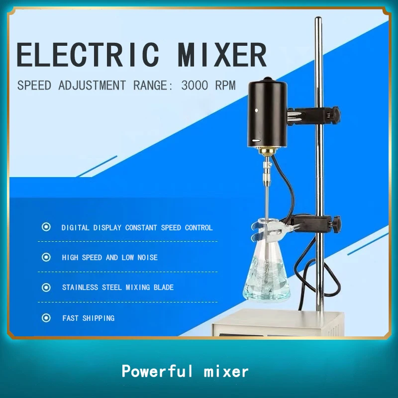 Digital Electric Lab Mixer Overhead Stirrer 100~3000rpm Chemical Laboratory Equipments 110/220V Liquid Mixer 60/100/200/300W