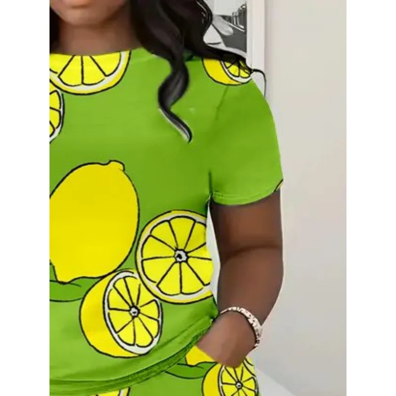 Женский Тонкий Комплект летних шорт с коротким рукавом