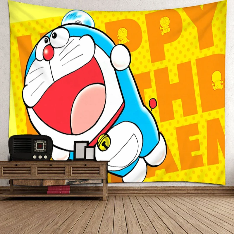 

Doraemon Wall Art Tapestries Anime Tapestry The Kawaii Room Decor Christmas Decorations Aesthetic Decoration Funny Hanging Home