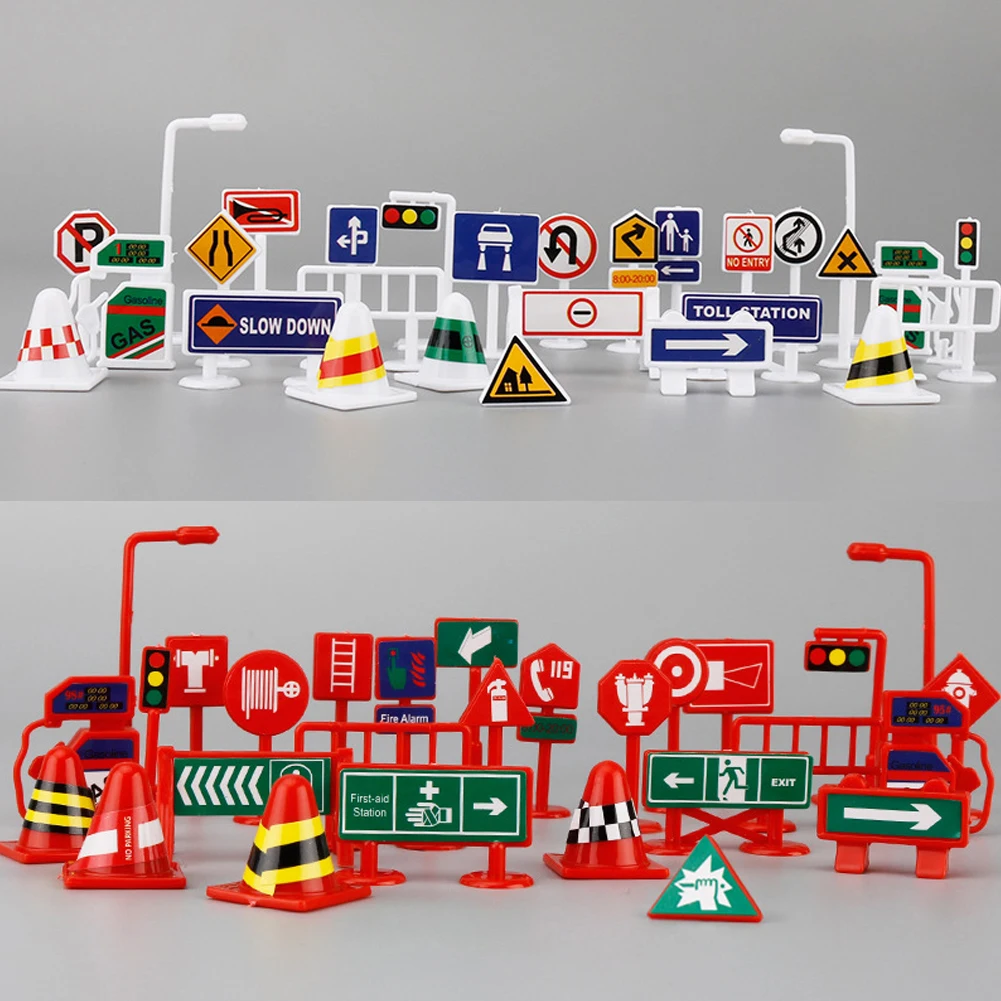 28Pcs/set City Traffic Road Map Kids Toy City Car Parking Lo