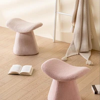 net red ins wind sand hair stool nordic light luxury lamb cashmere low stool modern simple living room bedroom household small s