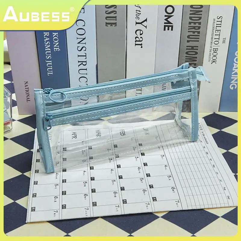 

Using A Smooth Feel Without Stuttering Portable Lead Pencil Case Easy To Manage Pvc Transparent Pencil Case Neat Lines