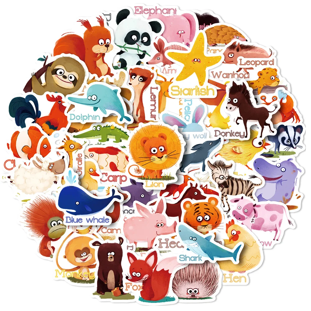 

50pcs Peas Eye Animals Stickers For Phone Stationery Scrapbook Ipad Kscraft Lion Sticker Scrapbooking Material Craft Supplies