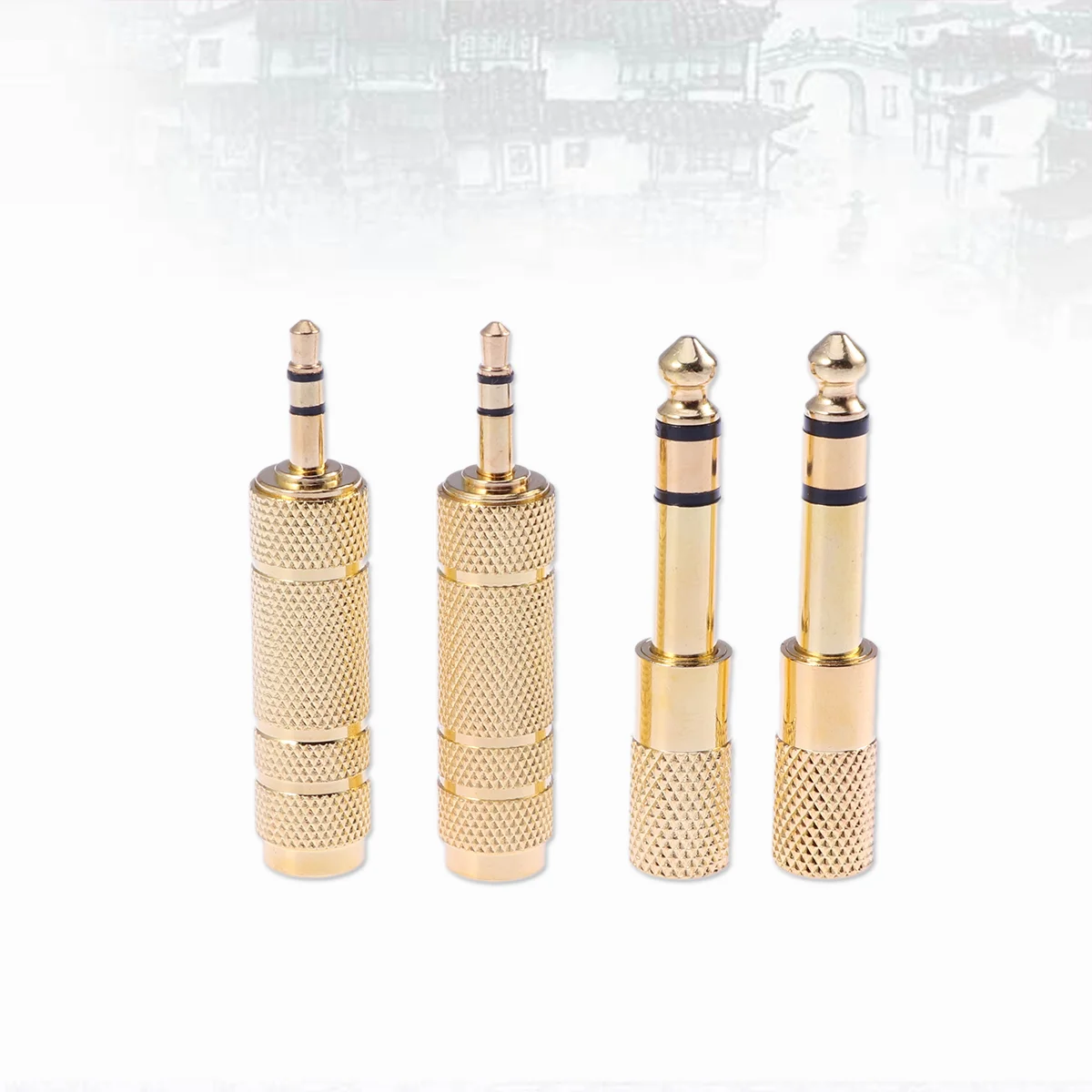 4 шт. 65 мм папа на 35 мама стерео аудио адаптер позолоченный разъем для наушников