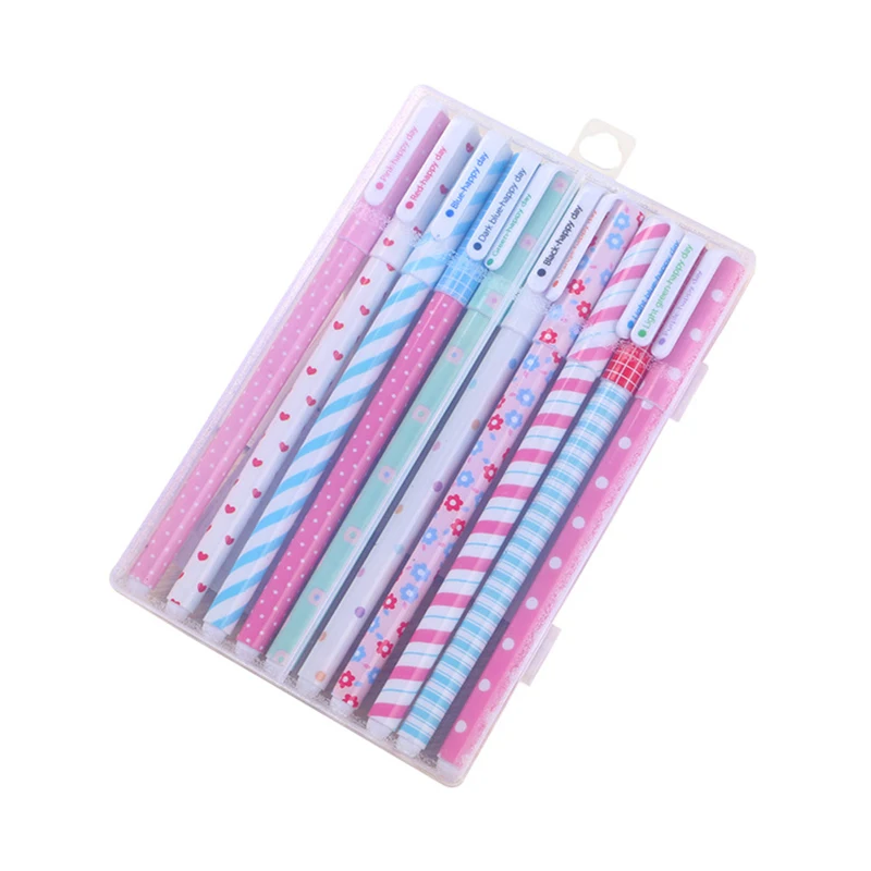 

10pcs Creative Multicolored Gel Pens Kawaii Cartoon Fresh Pen Kids Girls Student Writing Stationery School Office Supplies