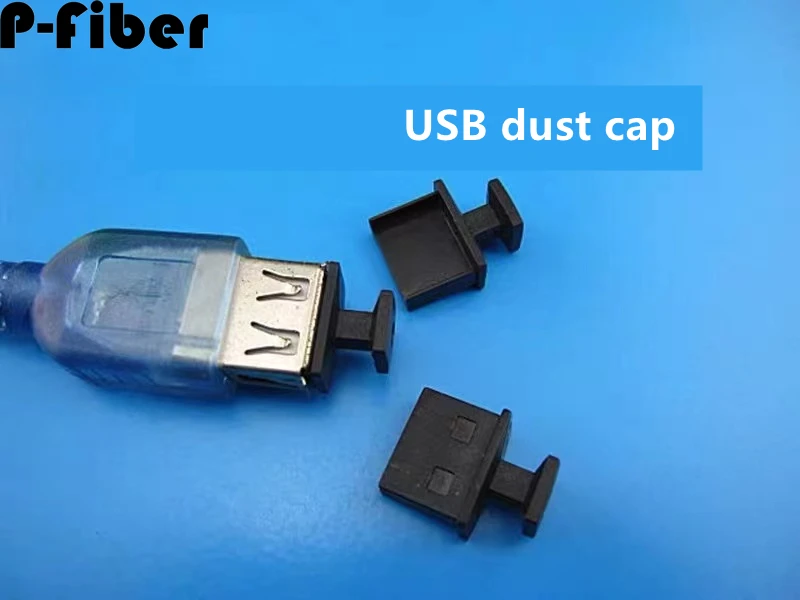 50pcs USB dust plug with handle long handle plug USB hole rubber plug sealing plug sleeve desktop computer server