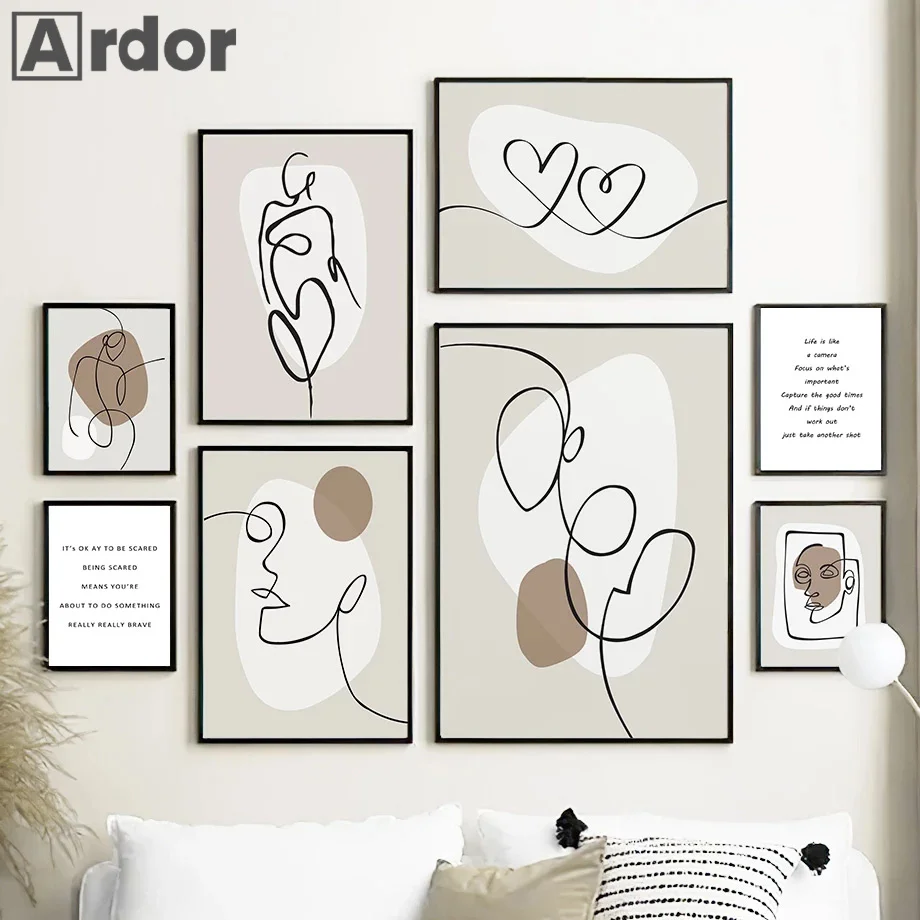 

Abstract Line Drewing Color Block Body Heart Wall Art Canvas Painting Nordic Posters And Prints Pictures Living Room Home Decor