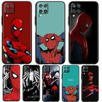 marvel hero spiderman phone case for samsung a32 a52 a52s a72 a02 a22 a03 a02s a03s a13 a53 a73 a23 a13 4g 5g lite black luxury