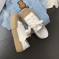 newcruve casual sneakers women cow split leather round toe platform sole ladies concise flat lazy shoes all match outdoor