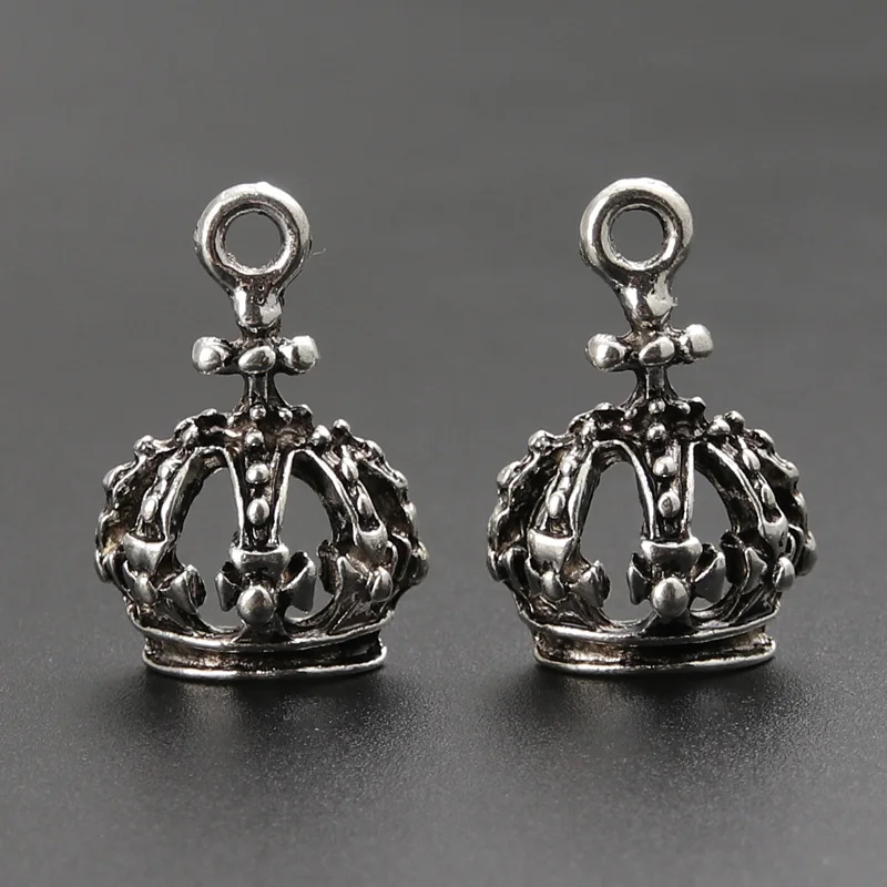Подвеска в виде короны серебряного цвета 20 шт.