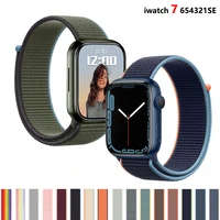 nylon loop strap for apple watch band 45mm 44mm 40mm 41mm 38mm 42mm bracelet correa sport watchband iwatch series se 7 6 5 4 3 2