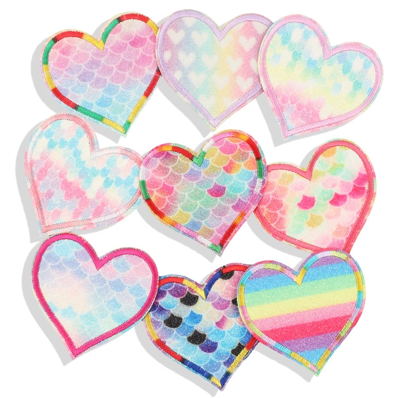 Улыбающиеся железные нашивки в форме сердца для одежды украшение вышивки сделай