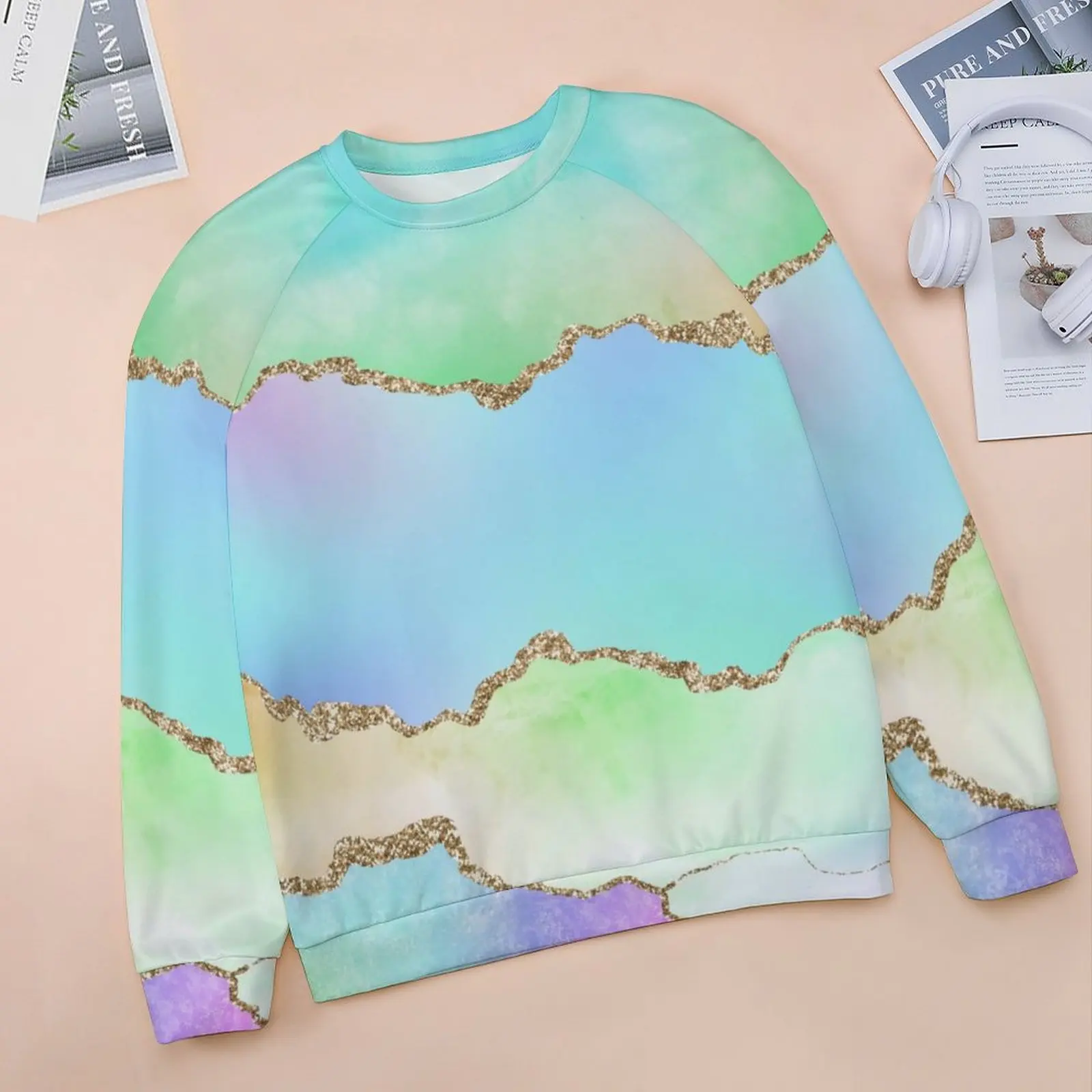 Мраморные толстовки с эффектом омбре зимняя уличная одежда металлическим