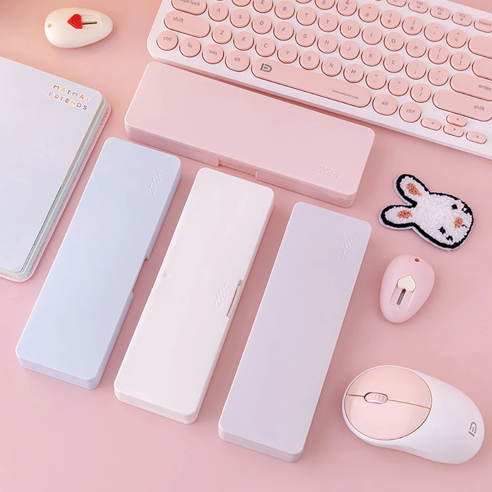 

Simple Frosted Stationery Box Large-capacity Student Pen Box Creative School Student Desktop Finishing Storage Pencil Case