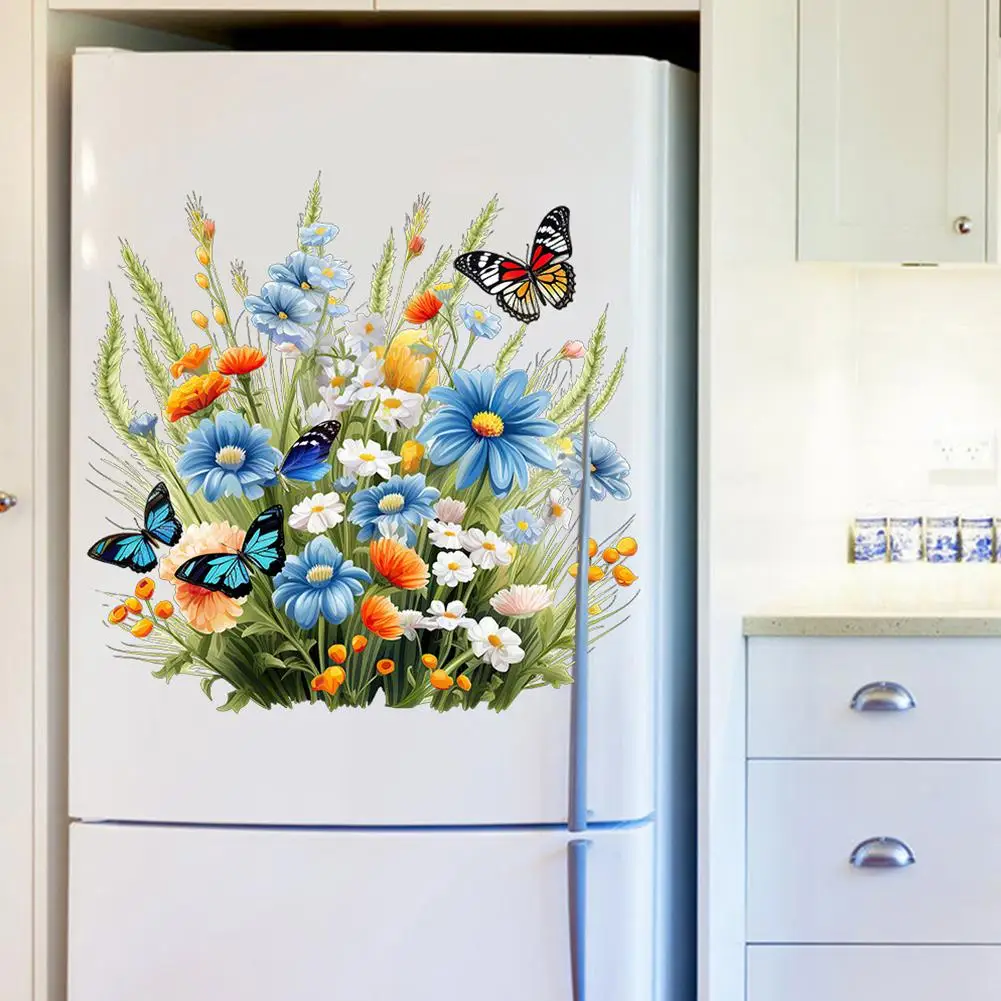 Наклейка на сиденье унитаза для ванной бабочка цветок трава самоклеящиеся