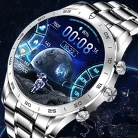 2021 luxury smart watch men make call full colour screen waterproof smartwatch sports fitness tracker watch 454454 hd pixels