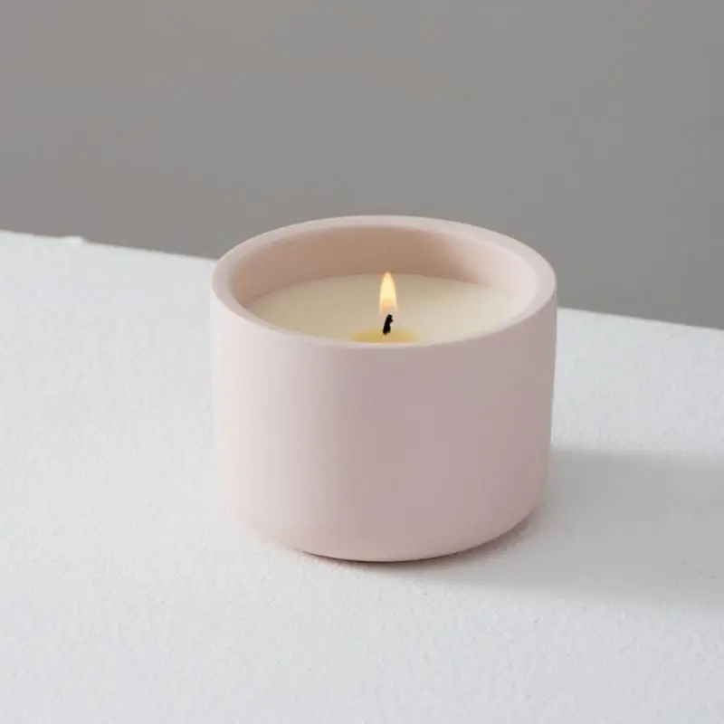 

Nordic Style Candlestick 300ml Home Craft Decoration Matte Home Candle Jar Dinner Decoration Round Concrete Mold Diy Thick 2023