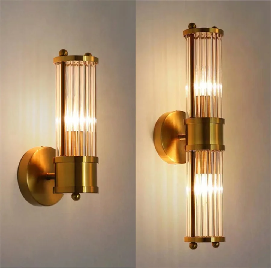 

Modern Copper Wall Light Indoor Background Decor Led Sconce Restroom Vanity Lamp For Restaurant Living Room Bedroom Stair Light